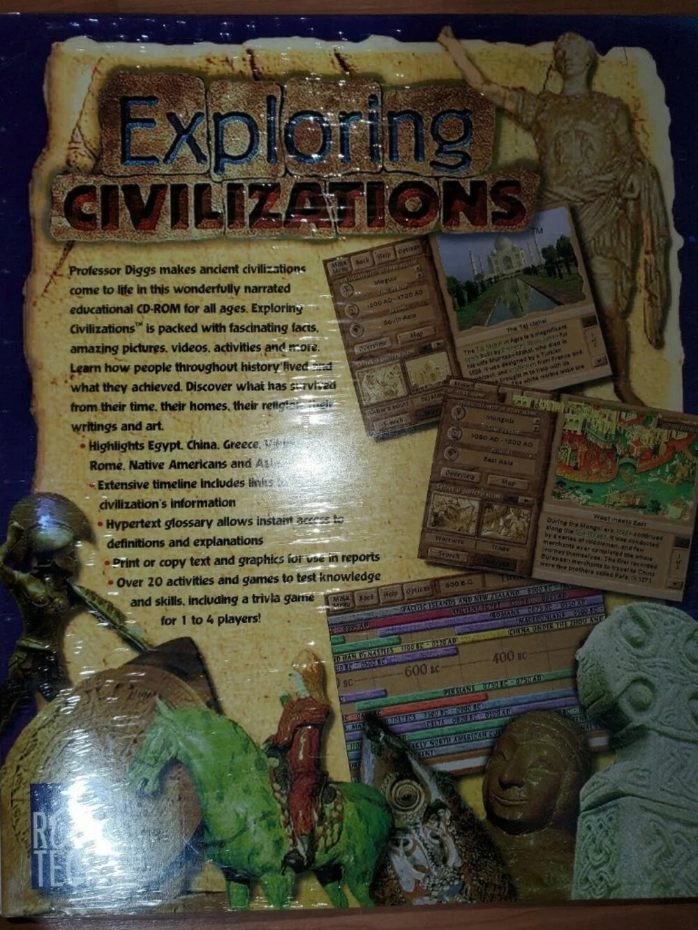 VINTAGE Exploring Civilizations CD ROM Game Win 3.1 or 95 Romtech Galaxy Series!